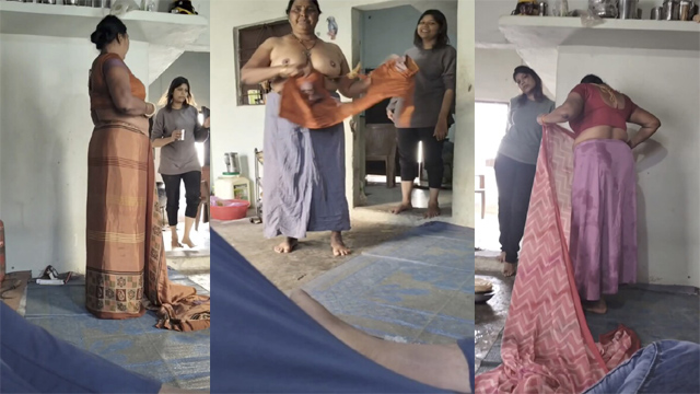 Naughty Mom Changing After Bath – Infront Him And Her Sis Leaked Video